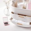 Organizator pentru cosmetice cu 2 sertare si capac transparent Navaris, Alb, 53845.02