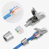 Set 10 Mufe CAT6A RJ-45 pentru cabluri Ethernet CAT6A ecranate, Kwmobile, Argintiu, Metal, 48471.10