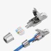 Set 10 Mufe CAT6A RJ-45 pentru cabluri Ethernet CAT6A ecranate, Kwmobile, Argintiu, Metal, 48471.10