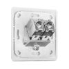 Set 8 Prize duble de retea RJ45 10G cu 16 mufe CAT 6A, Kwmobile, Alb, Metal, 45360.04