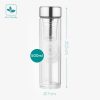 Sticla de ceai din sticla borosilicata cu pereti dubli Navaris, 500 ml, Infuzor, Husa, 52420.2.02