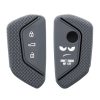 Husa Cheie Auto pentru VW / Skoda / Seat - 3 Butoane, kwmobile, Silicon, Gri, 52651.05