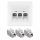 Set 1 Priza tripla de retea RJ45 cu 3 mufe CAT 6A, Kwmobile, Alb, Metal, 54571.03.01