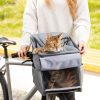 Rucsac de transport animale de companie Navaris pentru bicicleata, Poliester, Gri, 54595.22