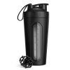 Shaker pentru proteine din otel inoxidabil Navaris, 750 ml, Negru, 52703.2.01