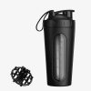 Shaker pentru proteine din otel inoxidabil Navaris, 750 ml, Negru, 52703.2.01