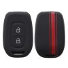 Husa Cheie Auto pentru Dacia / Renault - 2 Butoane - Keyless Go, kwmobile, Silicon, Negru / Rosu, 54813.01