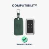 Husa Cheie Auto pentru Renault / Dacia - 4 Butoane - Keyless Go, kwmobile, Piele nabuc, Verde, 48564.80