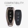 Husa Cheie Auto pentru Ford - 3 Butoane - Keyless Go, kwmobile, Aliaj zinc, Gri, 53578.19