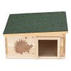 Casa pentru arici Navaris cu acoperis verde detasabil, 40 x 40 x 19 cm, 50821.03