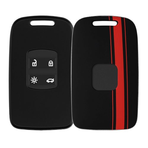 Husa Cheie Auto pentru Renault / Dacia - 4 Butoane - Keyless Go, kwmobile, Plastic, Negru / Rosu, 54805.02