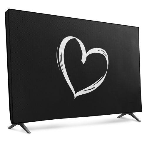 Husa de praf pentru televizor 49-50 inch, Kwmobile, Negru/Alb, Textil, 52798.03