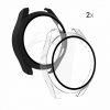 Set 2 Huse pentru Huawei Watch 3 Pro, kwmobile, Sticla securizata, Negru / Transparent, 55794.01