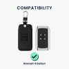 Husa Cheie Auto pentru Renault / Dacia - 4 Butoane - Keyless Go, kwmobile, Piele ecologica, Negru, 44637.43