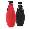 Set 2 Huse Cooler Jacket pentru sticle SodaStream, Kwmobile, Negru/Rosu, Neopren, 55883.01