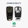 Husa Cheie Auto pentru Audi - 3 Butoane - Keyless Go, kwmobile, Silicon, Negru / Gold, 56004.01