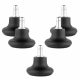 Set 5 Picioare pentru scaun de birou tija 10 mm, Kwmobile, Negru, Nylon, 56091.01