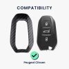 Husa Cheie Auto pentru Peugeot / Citroen - 3 Butoane - Keyless Go, kwmobile, Plastic, Negru / Gri, 56474.01