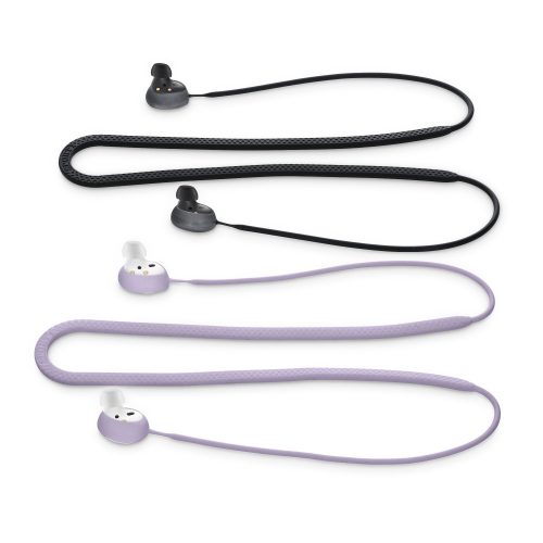 Set 2 Curele pentru casti Samsung Galaxy Buds 2, Kwmobile, Mov/Negru, Silicon, 56697.108