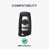 Husa Cheie Auto pentru BMW - 3 Butoane - Keyless Go, kwmobile, Plastic, Negru, 56723.03