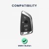 Husa Cheie Auto pentru BMW - 3 Butoane - Smart Key, kwmobile, Plastic, Multicolor, 56724.01