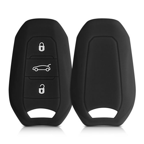 Husa Cheie Auto pentru Opel - 3 Butoane - Keyless Go, kwmobile, Silicon, Negru, 56975.01