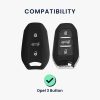 Husa Cheie Auto pentru Opel - 3 Butoane - Keyless Go, kwmobile, Silicon, Negru, 56975.01