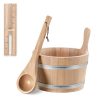 Kit pentru sauna uscata din lemn african Navaris, Galeata 5 l, Clepsidra, Lingura, 45467.2.18