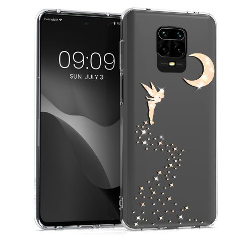 Husa Kwmobile pentru Xiaomi Redmi Note 9S/Redmi Note 9 Pro/Redmi Note 9 Pro Max, Silicon, Transparent/Auriu, 52149.10