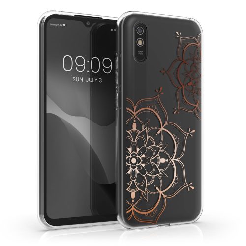 Husa Kwmobile pentru Xiaomi Redmi 9A/Redmi 9AT, Silicon, Transparent/Roz, 57092.02