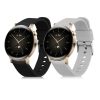 Set 2 Curele pentru Huawei Watch GT 3 (42mm), kwmobile, Silicon, Negru / Alb, 57109.01