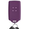 Husa Cheie Auto pentru Renault 4 Butoane - Smart Key, Kwmobile, Mov, Silicon, 48035.197