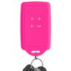 Husa Cheie Auto pentru Renault 4 Butoane - Smart Key, Kwmobile, Roz, Silicon, 48035.77