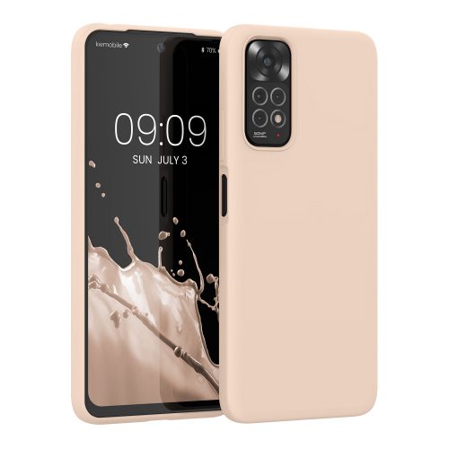 Husa Kwmobile pentru Xiaomi Redmi Note 11/Redmi Note 11s, Silicon, Crem, 57372.225