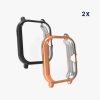 Set 2 Huse pentru Huami Amazfit GTS 3/Amazfit GTS 2/Amazfit GTS 2e, Kwmobile, Negru/Auriu, Silicon, 53906.10