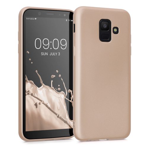 Husa Kwmobile pentru Samsung Galaxy A6 (2018), Silicon, Auriu, 46374.66