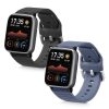 Set 2 curele pentru Willful Smartwatch/Fitnesstracker, Kwmobile, Negru/Gri, Silicon, 56230.02