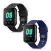 Set 2 curele pentru Oppo Watch 1 (46mm), Kwmobile, Negru/Albastru, Silicon, 57787.01