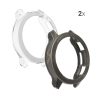 Set 2 Huse pentru Xiaomi Watch S1 Active, Kwmobile, Negru/Transparent, Silicon, 58070.01