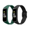 Set 2 Curele pentru Samsung Galaxy Fit 2, Kwmobile, Negru/Verde, Silicon, 53962.05