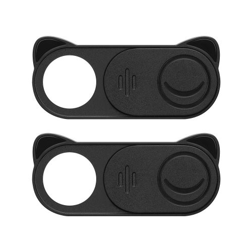 Set 2 Protectii pentru camera web de la laptop, Kwmobile, Negru, ABS, 58139.01