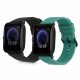 Set 2 curele pentru Huami Amazfit Bip U/Amazfit Bip U Pro, Kwmobile, Negru/Verde, Silicon, 57434.04