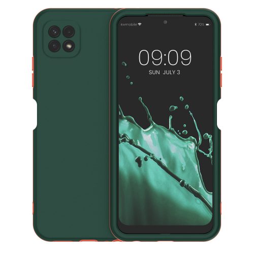 Husa Kwmobile pentru Samsung Galaxy A22 5G, Silicon, Verde, 56346.80