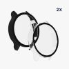 Set 2 Huse pentru Xiaomi Mi Watch/Mi Watch Color Sport, Kwmobile, Negru/Transparent, Plastic, 58467.01