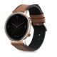 Curea pentru Huawei Watch 2/Watch GT2 (42mm)/Honor Magic Watch 2 (42mm), Kwmobile, Maro/Negru, Piele naturala, 58464.05