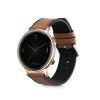 Curea pentru Huawei Watch 2/Watch GT2 (42mm)/Honor Magic Watch 2 (42mm), Kwmobile, Maro/Negru, Piele naturala, 58464.05