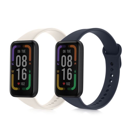 Set 2 Curele pentru Xiaomi Redmi Smart Band Pro, Kwmobile, Albastru/Gri, Silicon, 57425.03