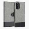 Husa Kwmobile pentru Motorola Moto G52/Moto G82, Textil, Gri/Negru, 58545.22