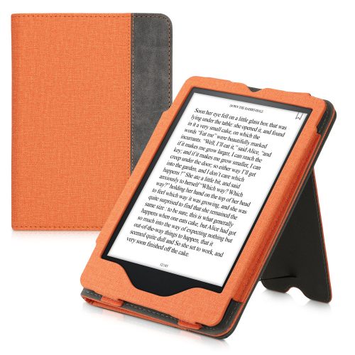 Husa pentru Amazon Kindle Paperwhite 11, Kwmobile, Portocaliu/Gri, Piele ecologica, 56261.06