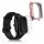 Set 2 Huse pentru Huami Amazfit A1608/Amazfit Bip U/Amazfit U pro, Kwmobile, Transparent/Roz, Silicon, 57435.03